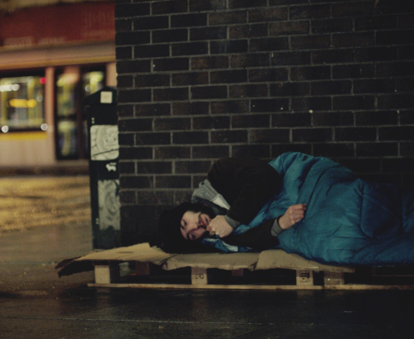 Man sleeping rough on the streets in Dublin City Centre